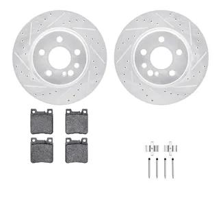 R1 Concepts WGYH1-63049 eLINE Rotor - Drilled & Slotted - Silver W/ Semi-Met Pads